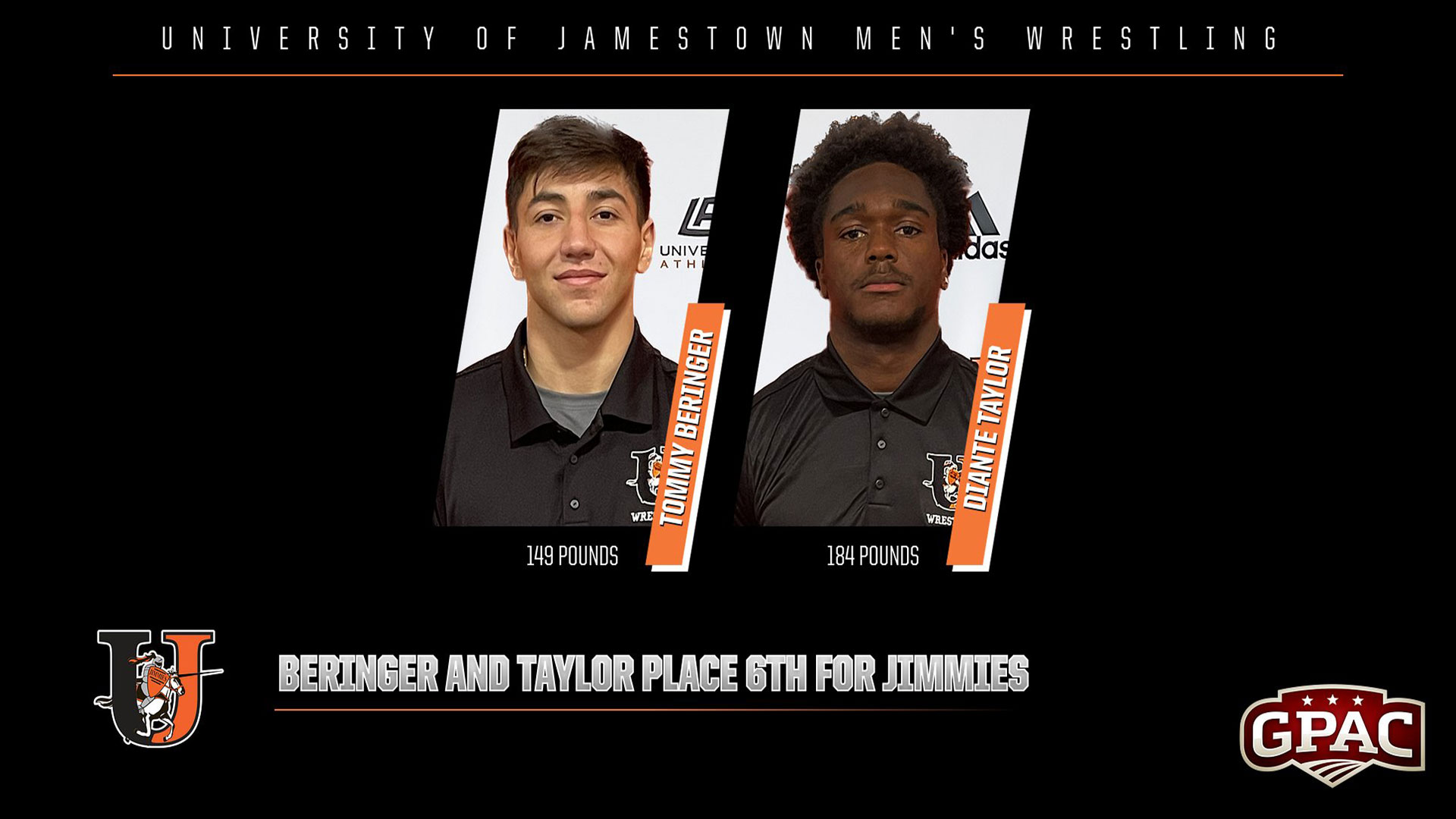 Beringer and Taylor finish 6th for Jimmies at GPAC Championships