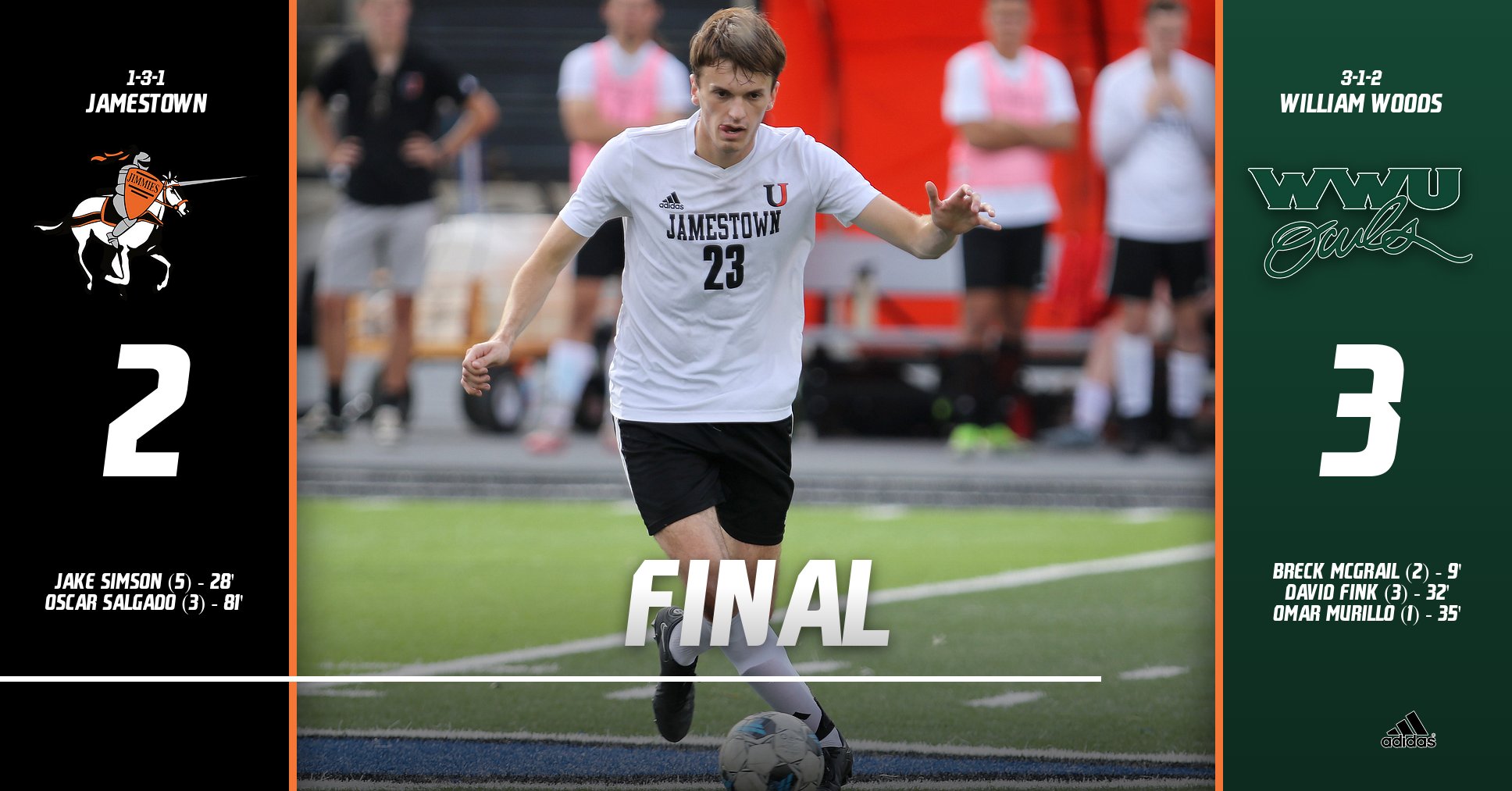 Jimmies lose one-goal match at William Woods