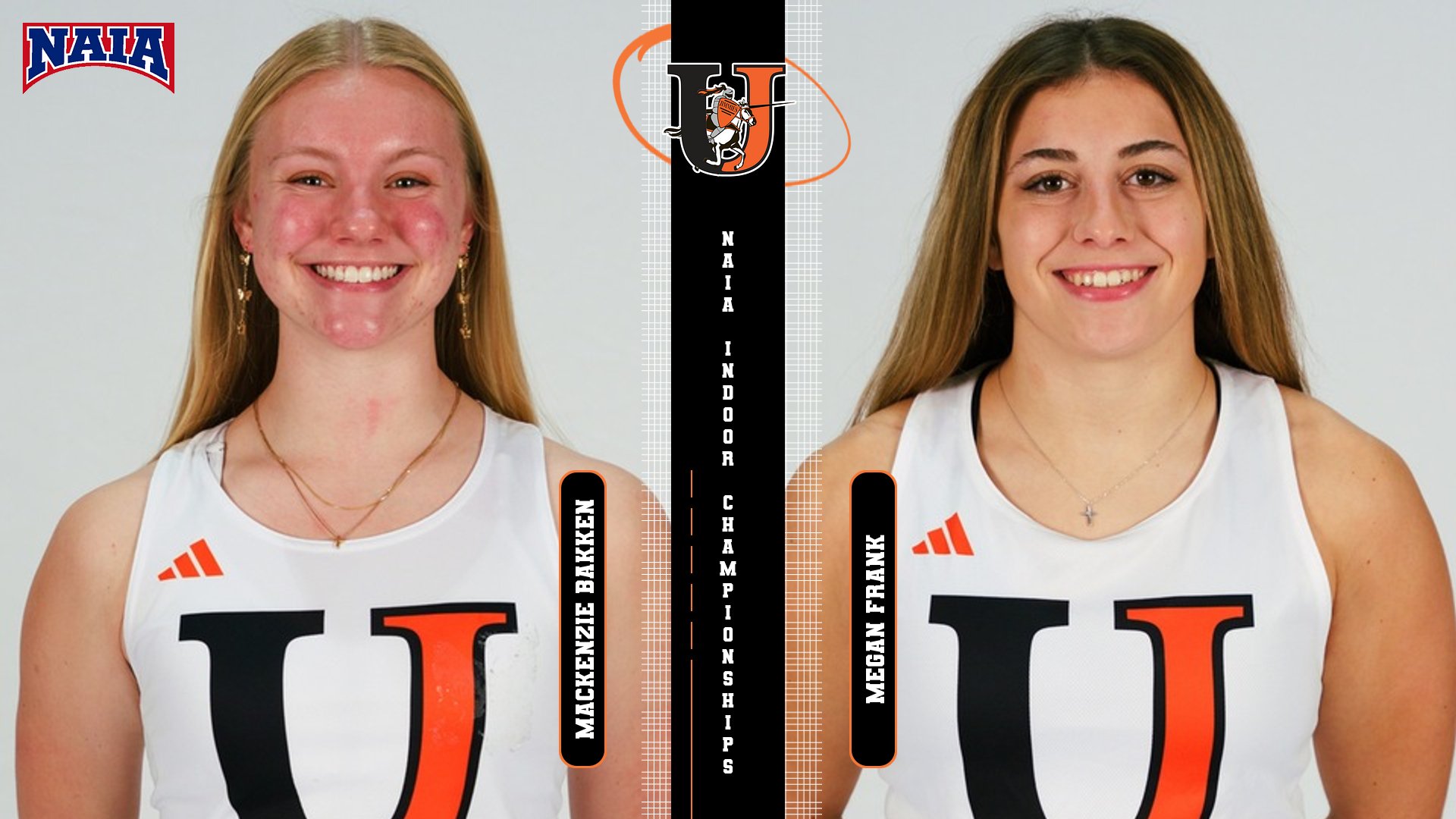 Bakken and Frank represent UJ women's track and field at NAIA Indoor Championships